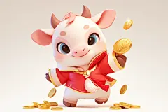 卡通生肖牛立体动物形象