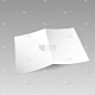 Blank white folding paper flyer on grey font