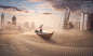 ps合成视频教程photoshop自学120+套梦幻场景支持更新含高清素材 072沙漠上的船