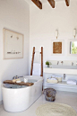 this neutral and serene bathroom at the hotel predi son jaumell located in the mediterranean …: 