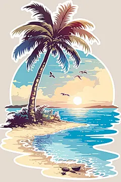 夏季元素插画图库