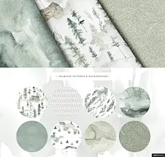 诗情画意 荒野 手绘 水彩 风景 插画 png免抠设计素材平面设计