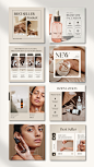 Skincare Templates Instagram | Skincare Aesthetic | Canva Skincare Templates | Beauty Templates