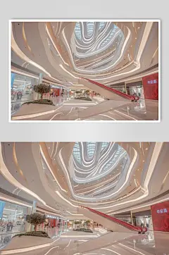 AI数字艺术城市购物中心商场室内设计摄影图