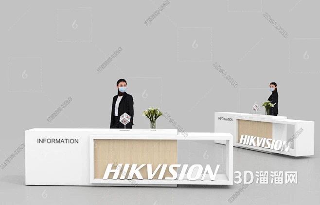 现代接待台3D模型
