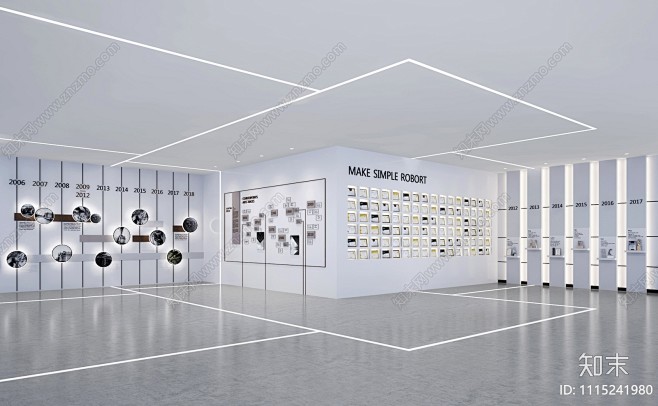 现代企业文化展厅3D模型下载【ID:11...