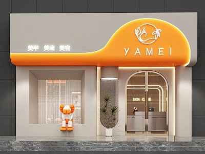 现代 门头 美容店门头门面 美甲店门头3...