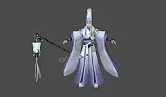 古代人物，白衣服男人，掌灯男人，白无常3d模型 - 角色人物 - 蜗牛模型网 - www.3dsnail.com