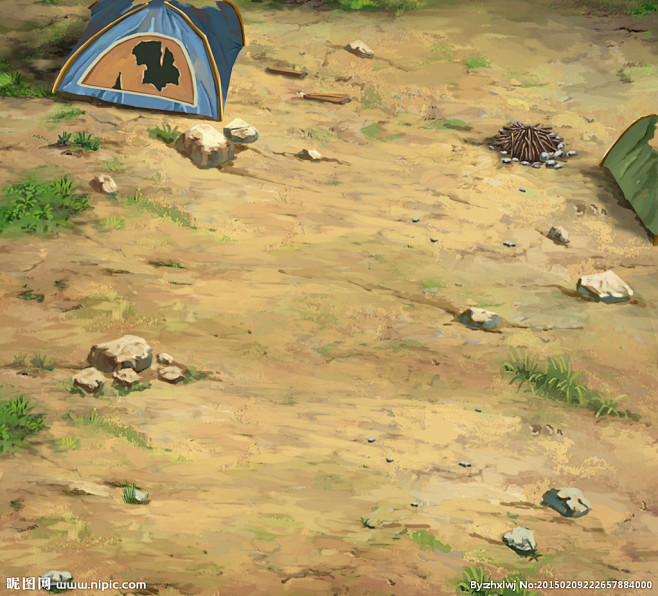 帐篷营地写实风格动画场景设计图