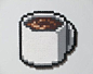 Perler Bead Cup of Coffee Magnet: 