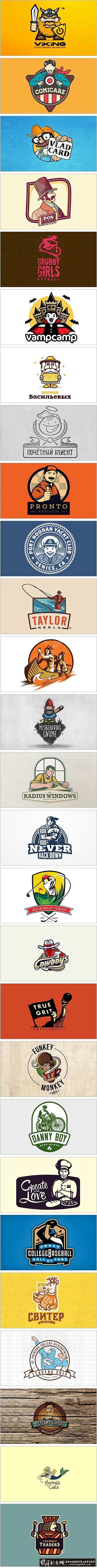 标志logo 手绘卡通人物元素的logo...