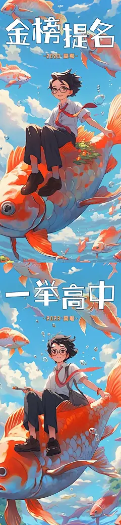手绘风高考系列海报-源文件-采灵感-cailinggan.com