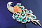 张瑾瑜珠宝设计作品 欧泊祖母绿鹦鹉胸针