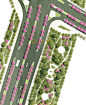 原创城市道路绿化景观设计PSD彩色总平绿道路景观规划彩平PS素材-淘宝网