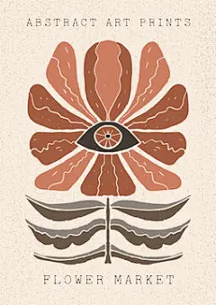 图源免费EPS |现代波西米亚风格手绘的现代 A4 海报