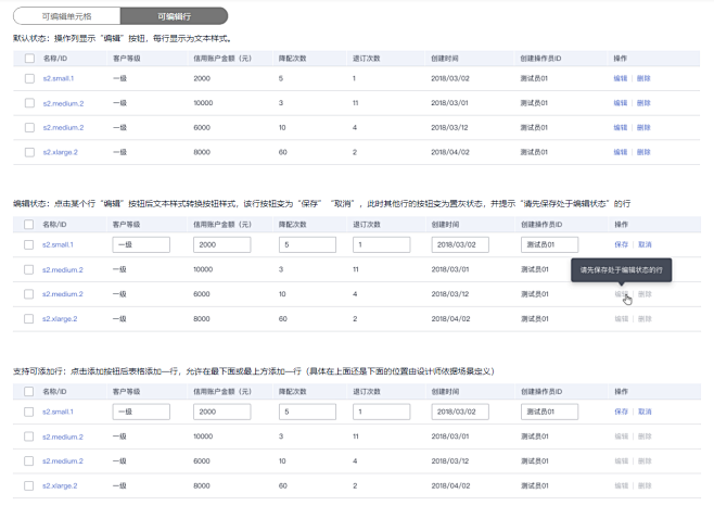 表格-可编辑行