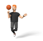 3D人物，篮球
