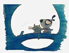 小猫和老鼠 手绘动物免抠 手绘动物免抠素材 老鼠 蓝灰色 元素 免抠png 设计图片 免费下载 页面网页 平面电商 创意素材