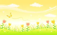 卡通爱心小花蝴蝶海报背景