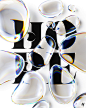 3D CG CGI cinema 4d dispersion distortion glass Liquid type typography  
