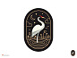 Crane Capsul logo design bird oval enclosure illustration icon: 