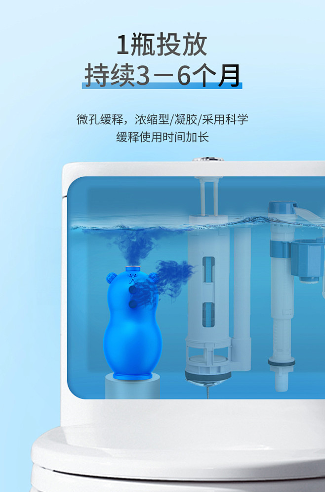 蓝泡泡洁厕灵马桶清洁剂厕宝小熊宝厕所除臭...