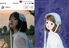 小熊猫课堂少女班——暖小爽同学的水彩手绘少女插画森系治愈系卡通手绘照片转手绘