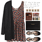 A fashion look from April 2015 featuring floral pattern dress, open front cardigan and flat shoes. Browse and shop related looks.