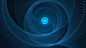 General 1920x1080 digital art minimalism CGI simple background circle spiral glowing blue abstract