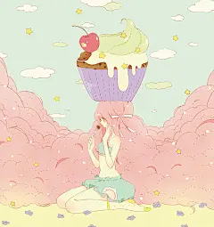 【软绵绵的童话】梦幻可爱特辑 : 大家知道在年轻女孩子间的流行词——“梦幻可爱”吗？淡粉色、巨大的蕾丝、魔法少女、甜甜的糖果……。这个词所指的就是女孩子都曾憧憬过的闪闪发光的梦幻般的世界。“梦幻可爱”超越了“可爱”这个词，语源是“如梦幻一般可爱”。由此还派生了另外一个词，就是虽然很可爱但是有点病态=“病态可爱”。
这次就为大家送上令女孩子们怦然心动的“梦幻可爱”的插画作品特辑。快来看看吧。