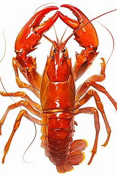 美食街小龙虾美食原创插画