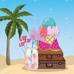 化妆舞会服,鸡尾酒,风景,海滩,动画片,行李,野生动物,西瓜,壁纸,自然美