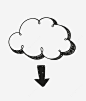 手绘卡通黑色云朵设计png免抠素材_新图网 https://ixintu.com 黑色箭头 黑白云朵 天气预报 云朵边框 天气图标