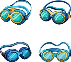 游泳镜组图  - 源文件下载【酷图网】游泳镜,游泳镜素材,游泳镜插图,矢量游泳镜,矢量图,插图,海报,广告素材,体育运动