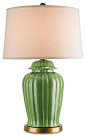 Green Crackle Table Lamp contemporary table lamps