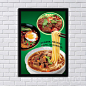 餐饮小吃店拉面包子店饭店快餐店 简约装饰画有框海报挂画YW987-淘宝网
