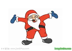 Merry Chrismas! 10张哈哈大笑的圣诞老人卡通简笔画-红豆饭小学生简笔画大全