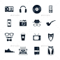 潮人图标设置-杂项图标Hipster Icons Set - Miscellaneous Icons配件、弓、业务、照相机、文化、装饰、磁盘、时尚、极客,绅士,眼镜,帽子,耳机,赶时髦的人,爱好,mp3,音乐,胡子,书呆子,笔记本,照片,球员,记录,鞋子,太阳镜,胶带,新潮,类型,城市,乙烯基 accessory, bow, business, camera, culture, decorative, disk, fashion, geek, gentleman, glasses, hat, headph