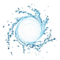 水花 水环 水背景 液体 淡蓝 蓝色 广告 素材 护肤品 设计 平面 漩涡  