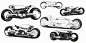 Motorcycle Concept Sketchpage, Benjamin Last : Some motorcycle concept sketches from a while back. This is a look at my sketch page in Photoshop where I rough out my ideas. 