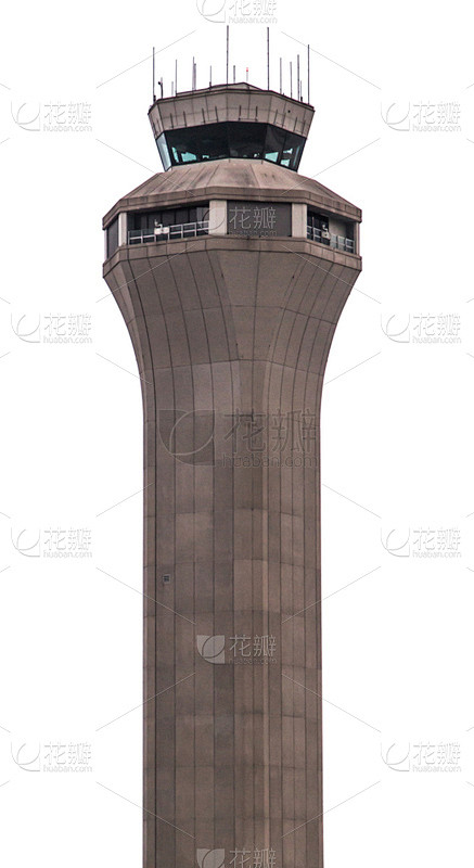 航空管制中心,机场塔台形成,天线,白色背景,建筑外部,背景分离,无线电通信塔,垂直画幅,图像,犹他