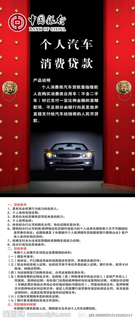 中国银行汽车贷款X展架源文件