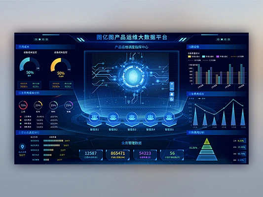 UI设计蓝色科技设备产品运维web可视化界面-花瓣网