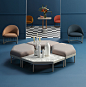 MOSAICO : Mosaico is a new system of composition of spaces generated from modular seats and side tables designed for Sancal . This collection is inspired by the traditional hydraulic floors to generate intuitive compositional forms and volumes.