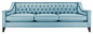 Antoinette Blue Velvet Luster Sofa contemporary-sofas