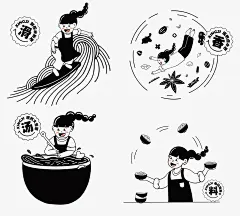 幸记一碗鲜卤粉 一刻小确幸 深圳 南山 米粉 桂林 卤粉 插画设计 插图设计 包装设计 logo设计 vi设计 空间设计