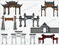 中式古典建筑牌坊牌楼景区入口门楼SU模型sketchup景观设计素材库-淘宝网
