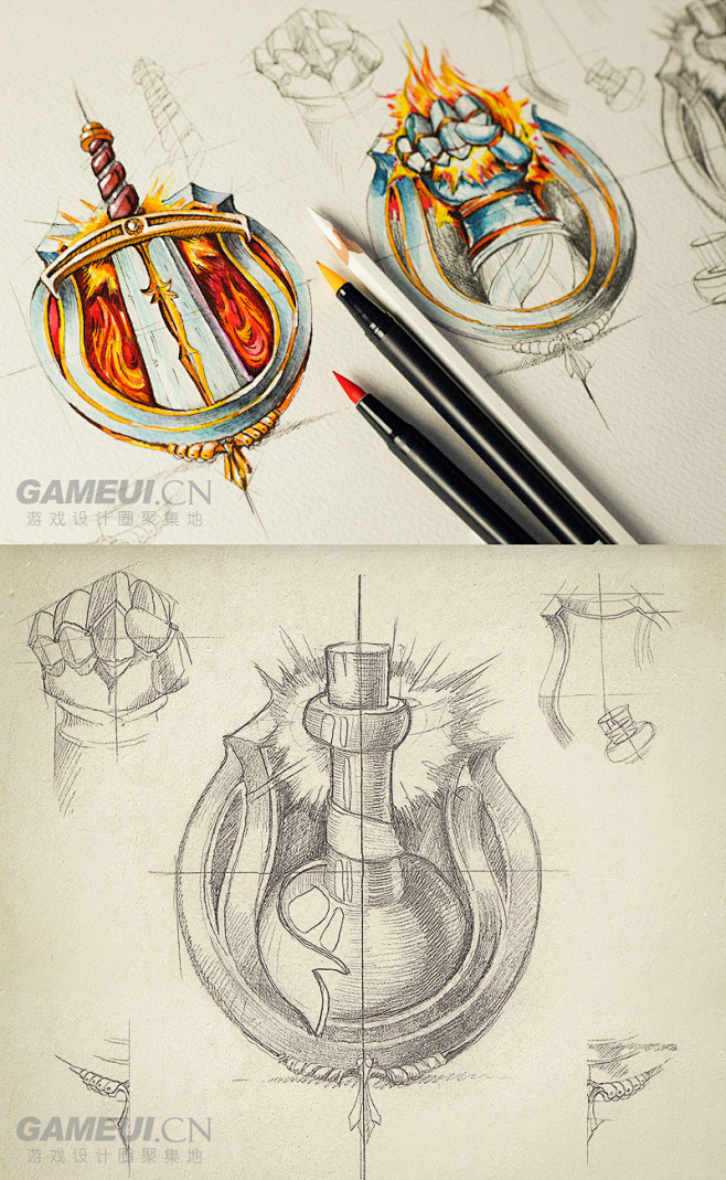 mike手绘图标作品剑与铁拳gameui游戏设计圈聚集地游戏ui游戏界面游戏