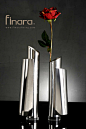 FINARA費納拉精品家飾 ~ 龐畢度創意造型花器-花瓶(鏡面不銹鋼+水晶底座)