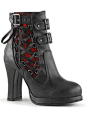 Women's "Crypto 51" Ankle Boots by Pleaser (Black)